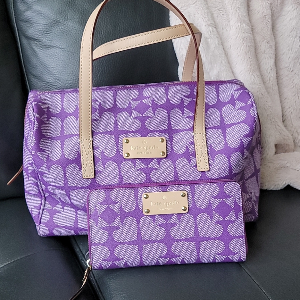 Kate Spade - 'Kaleigh' satchel handbag w/ wallet